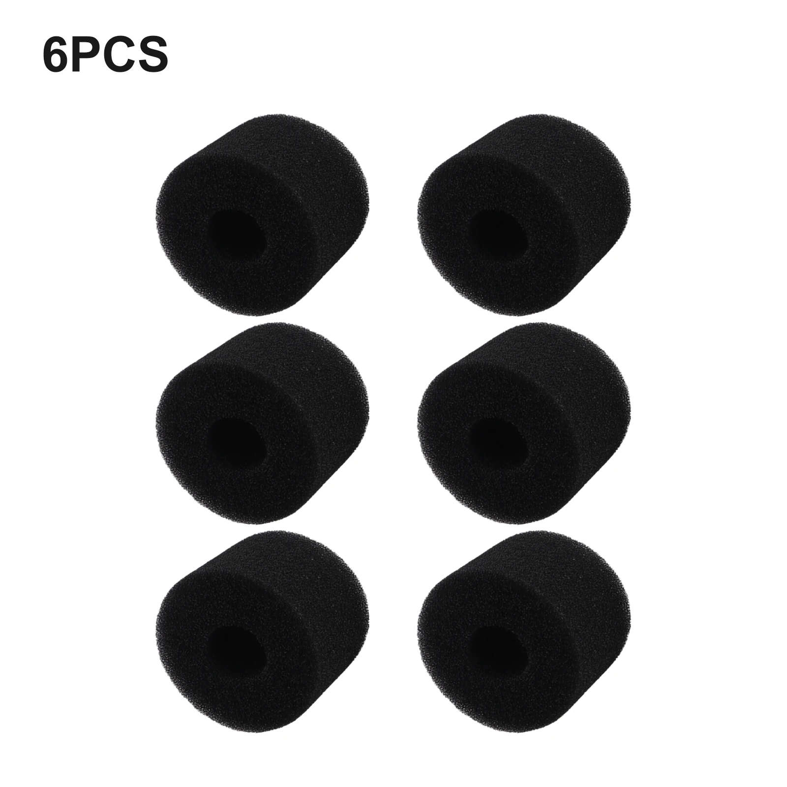 Sponges Filter Washable Replacement Spare Parts 10.8*7.3cm 6 Pieces Accessories Black For Jetted Pure-spas Reusable