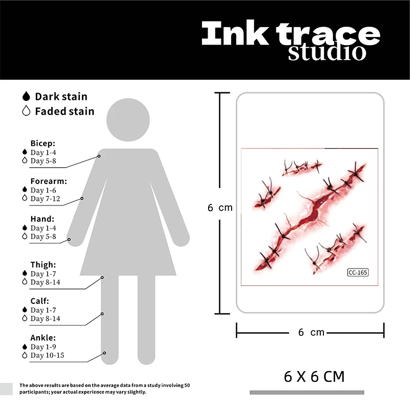 1/2PCS New Halloween Party Terror Scar Waterproof Face Temporary Tattoo Stickers Scarification Body Art Decals