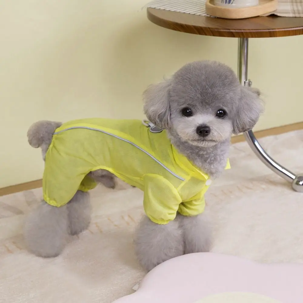 Bichon Jumpsuits Summer Pet Sunsuit Bodysuit Solid Color Dog Sunscreen Clothes Breathable Four Legs Dog Thin Shirt Outdoor