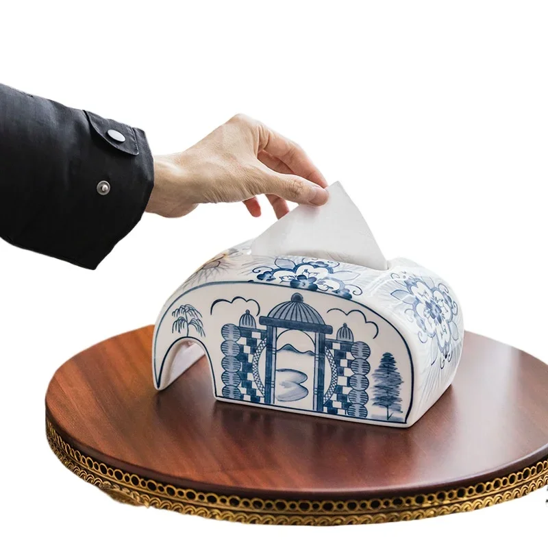 

Elephant ceramic pumping carton retro literary home ornament living room bedroom tissue storage box