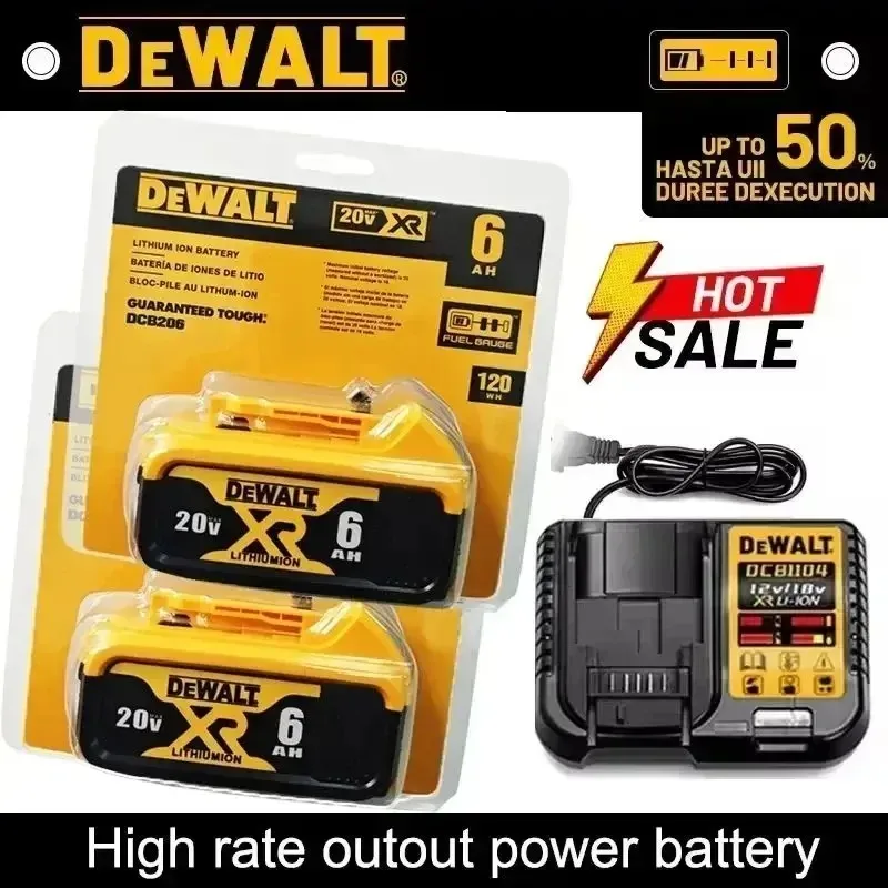 100%Original DeWALT Battery 20V 5.0Ah 6.0Ah MAX FlexVolt for DCB606 DCB205 DCB206 DCB209 DCB182 Power Tool with
