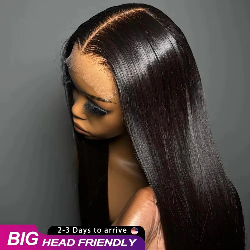 

40 46Inch Bone Straight Human Hair Wig 13x6 HD Transparent Lace Front Wig Human Hair 13x4 Brazilian PrePlucked Lace Frontal Wigs