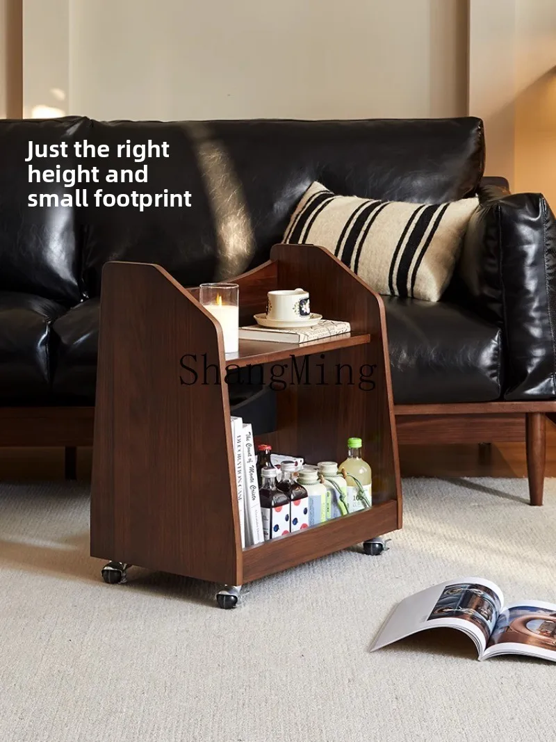 LXY الرجعية حافة الخشب الصلب شقة صغيرة غرفة المعيشة أريكة الجانب الزاوية طاولة صغيرة #4