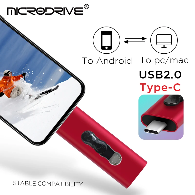 タイプC USBフラッシュドライブ 8GB 16GB メモリースティック デュアルスロット USBフラッシュドライブ 32GB 64GB 128GB 256GB 携帯電話/パソコン用