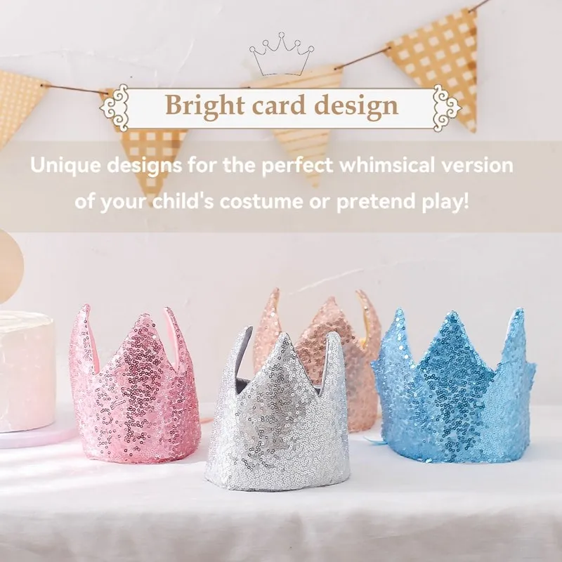 Baby Sequin Birthday Hat Newborn Birthday Memorial Props Photography Accessories Party Toys Baby BirthCommemorative Prop Gifts