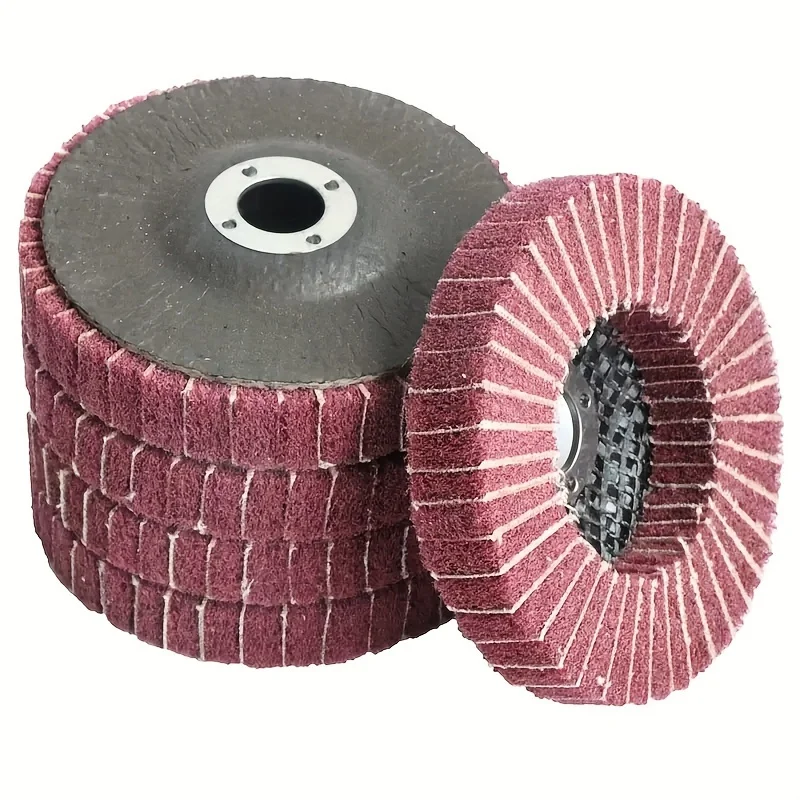 10 عجلات تلميع قرصية من ألياف النايلون مقاس 4 بوصة، أقراص تلميع طحن 4 بوصة، أدوات تلميع، إزالة الصدأ على السطح المعدني