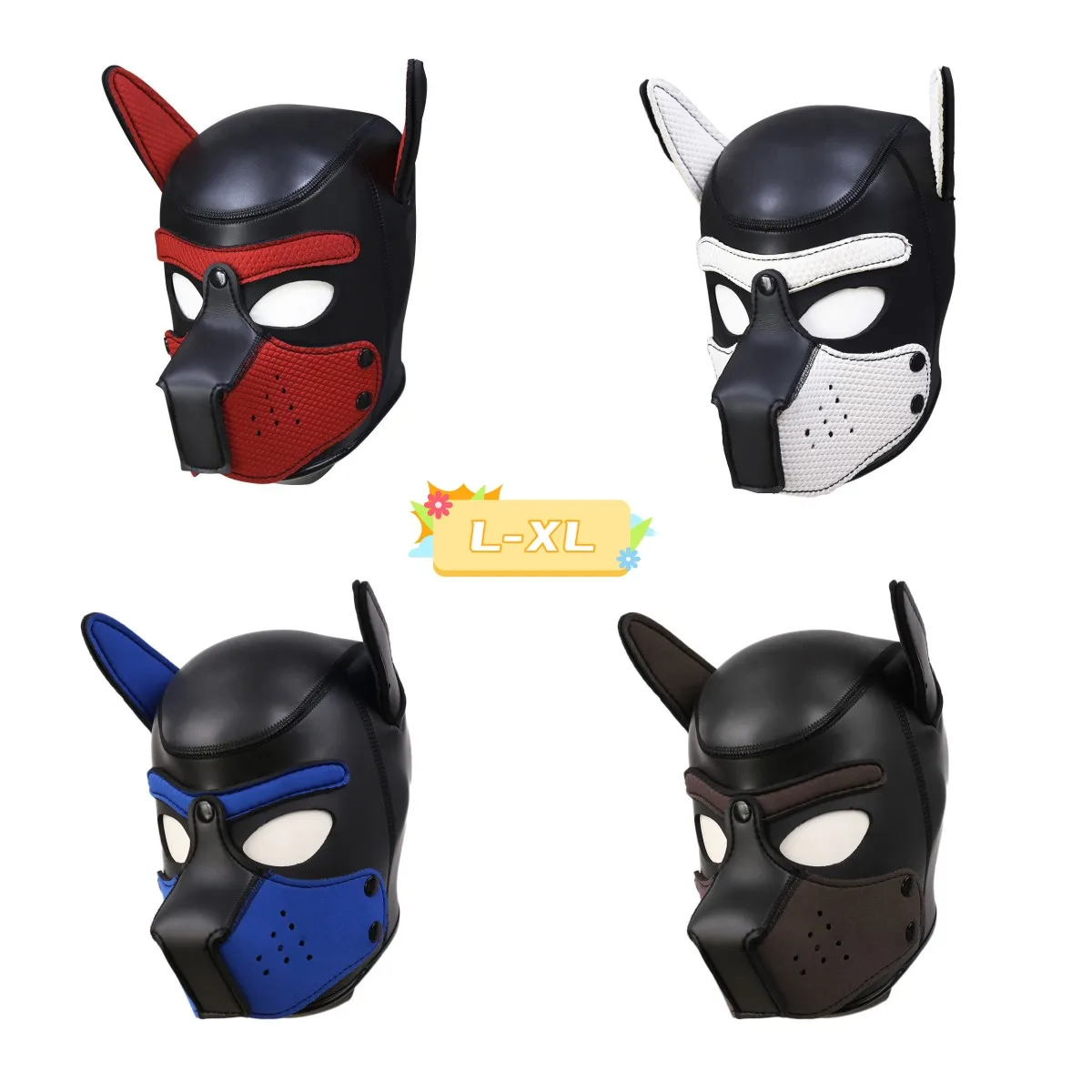 Extra Size Animal Cosplay Headgear Stage Costume of Rubber Head 3 Holes Cover Face Mask with Nose for CS Game Halloween Carnival