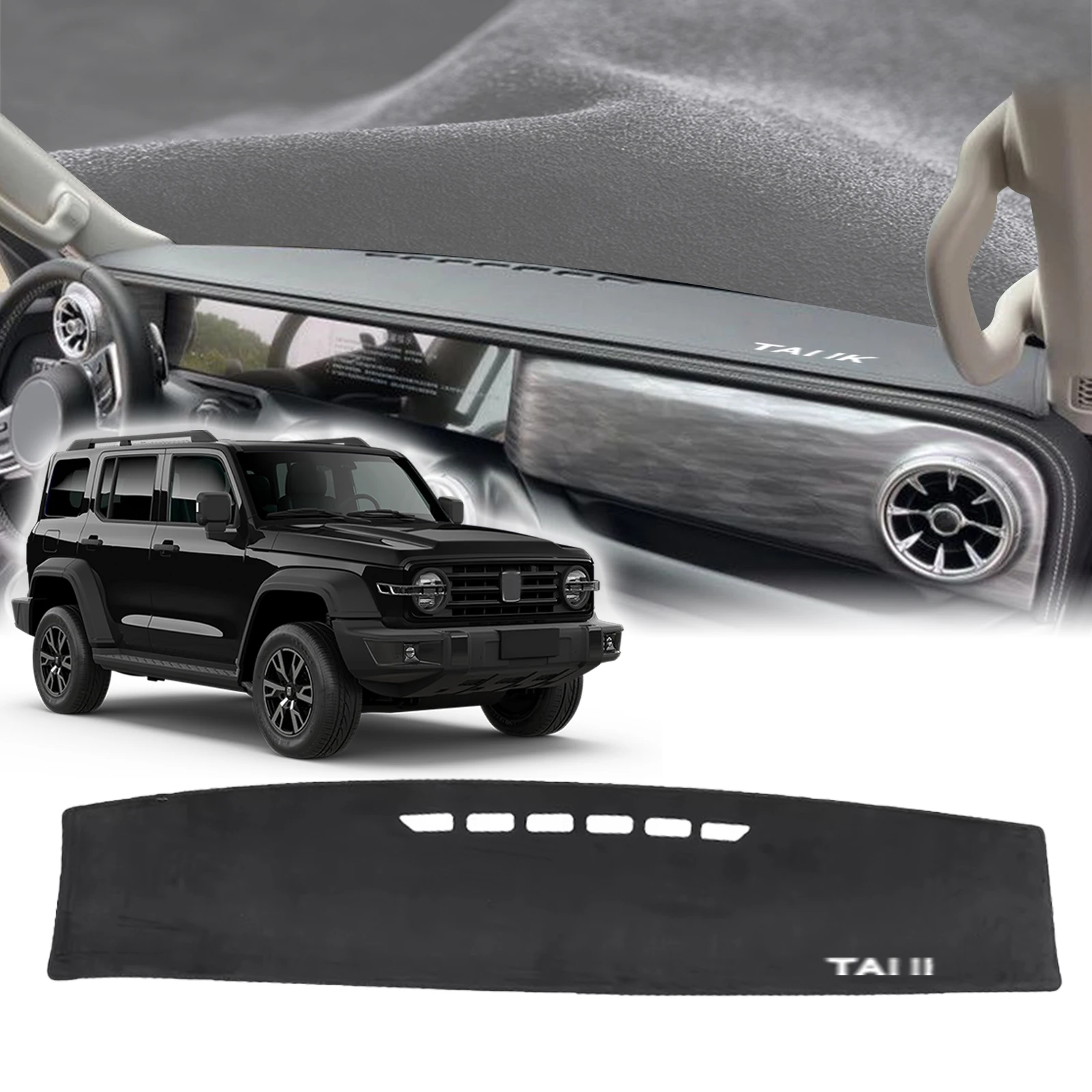 

fit for GWM TANK 300 2021 2022-2024 WIHTE LOGO Dashmat DashMat Sunshade Dashboard Cover Pad Protective Carpet Car Accessories