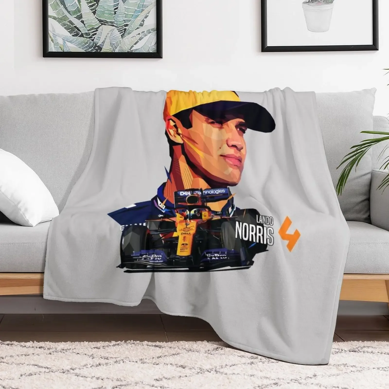 Lando Norris Low Poly V2 Throw Blanket Sofa Throw Bed linens Sofa Quilt Single Blankets