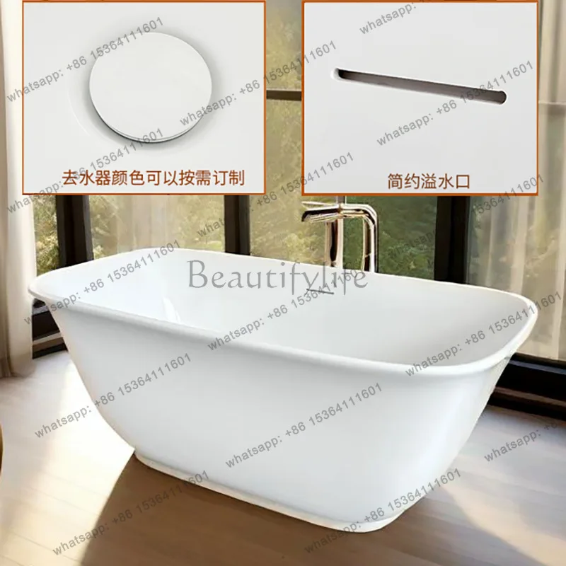 Thin edge retro princess bathtub freestanding acrylic butt household French bathtub