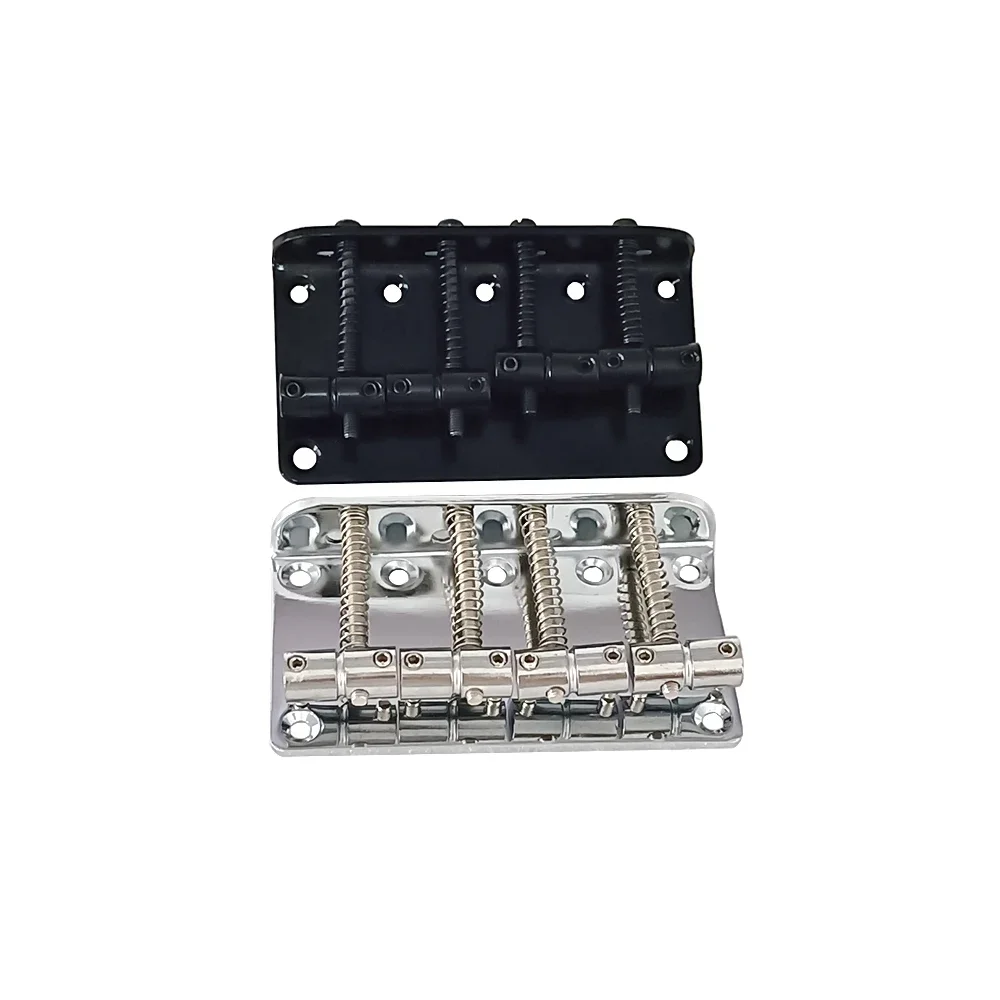 Adjustable 4 Strings Bass Bridge Tailpiece with Screws Electric Box Guitar Plate Instrument Accessories Bass Bridge for Guitar