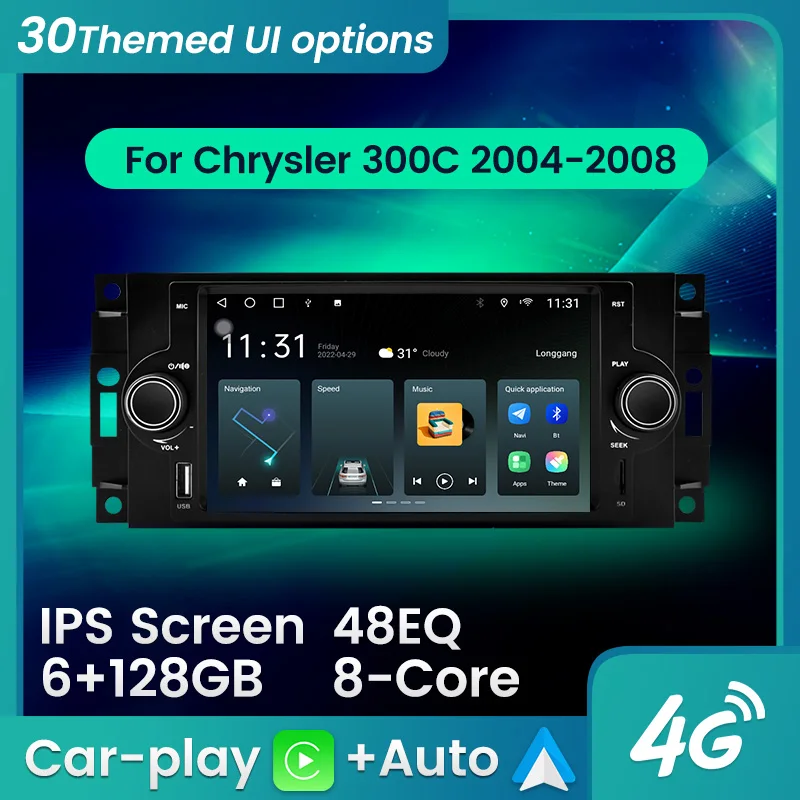 Android 13 Headunit Car Radio For Chrysler 300C 2004-2008 Multimedia player GPS car intelligent system For Carplay android auto