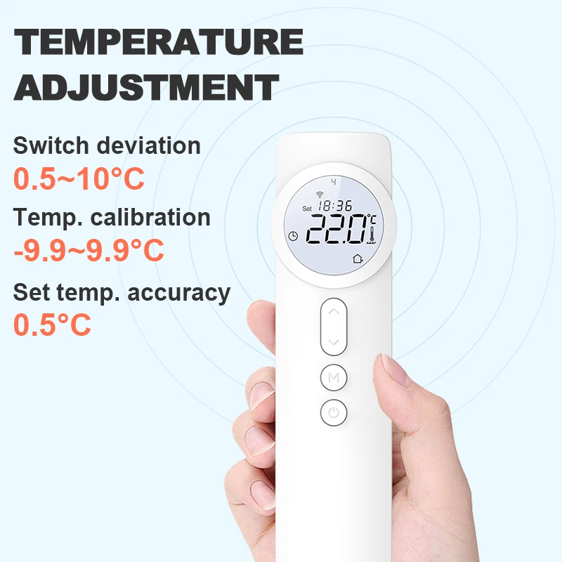 Termostato inalámbrico RF, controlador de temperatura programable, actuador de calefacción de suelo y agua, caldera de Gas, WiFi, Tuya, Alexa y Google Home