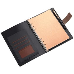 RuiZe A5 PU Leather Planner Binder 6-Ring Spiral Notebook Binder with Magnetic Buckle Soft Cover Note Book For Women And Men