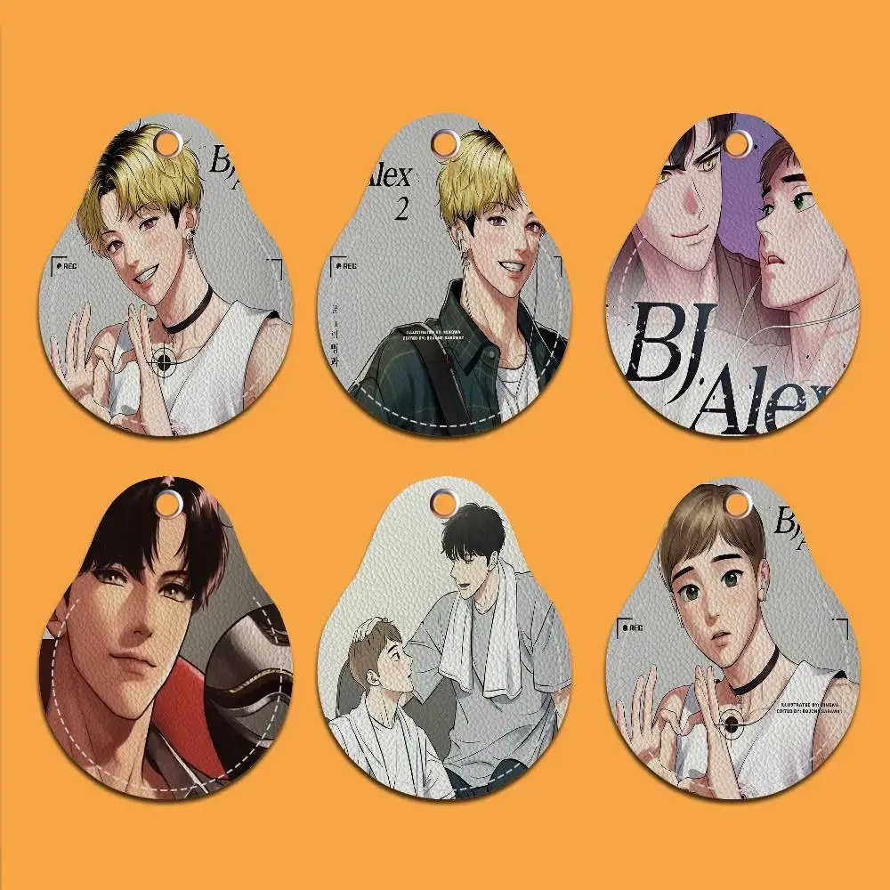 BJ Alex Keyring Leather Access Card Holder Keychain Community Water Drop Proximity Card Protective Case