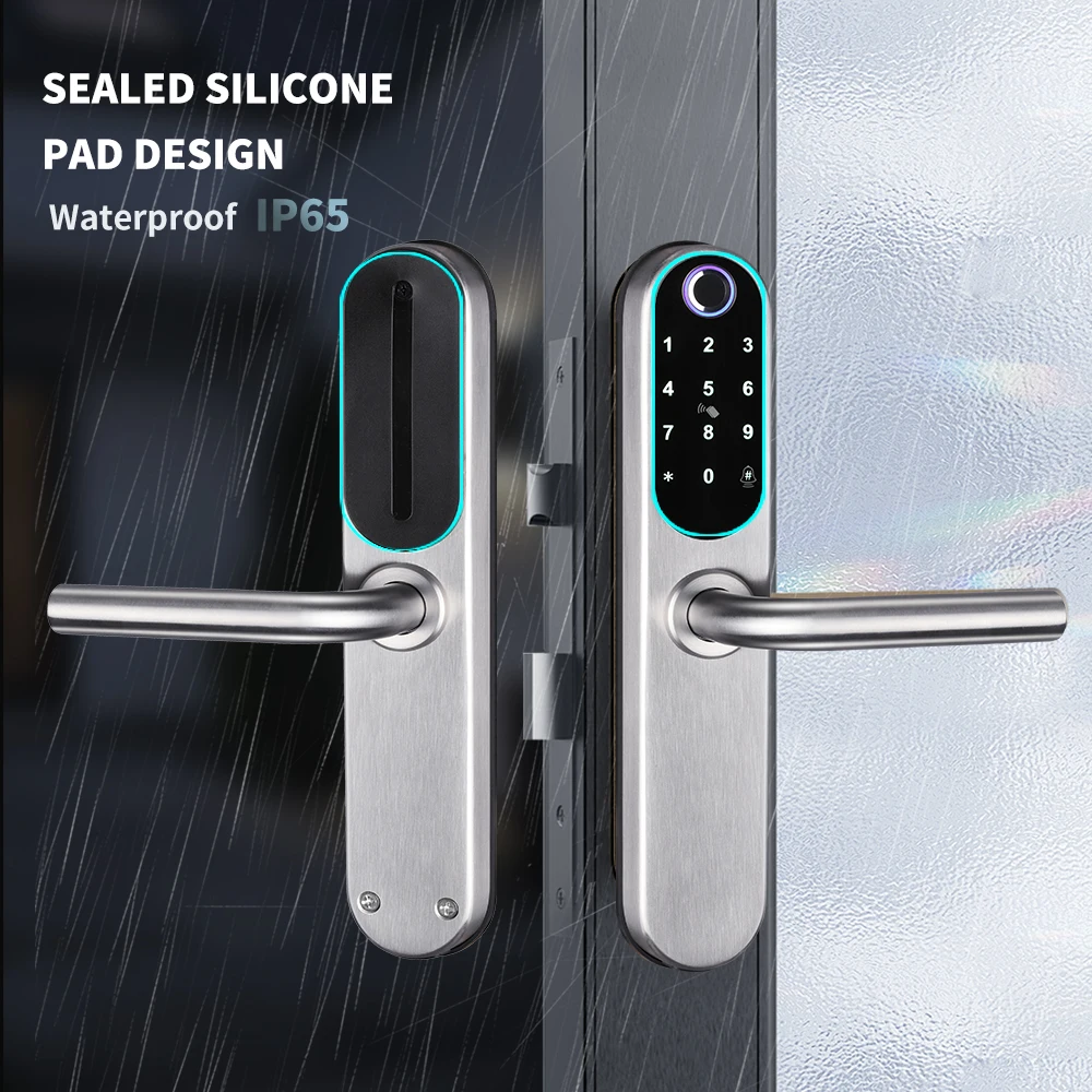 304 Stainless Steel Digital Smart Lock Aluminum Sliding Door Keyless Home Security TUYA TTlock Waterprooof Door Lock