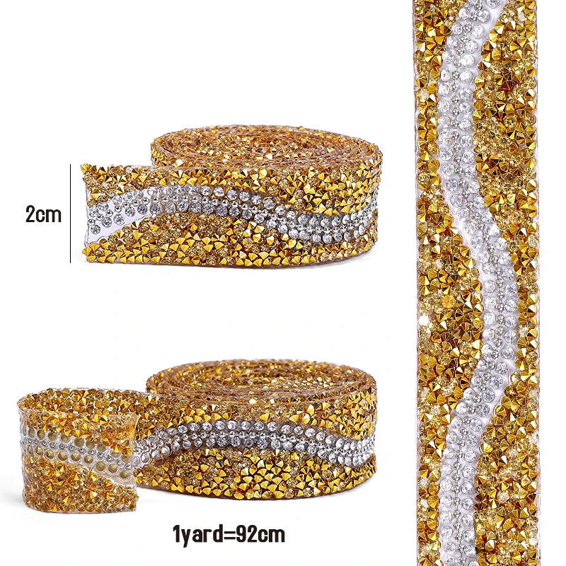 Ducrystal 1Yard/Pack 20Mm Hars Strass Trim Lint Hot Fix Crystal Chain Decoratie Gebruik Voor Diy Kledingstuk Ambacht