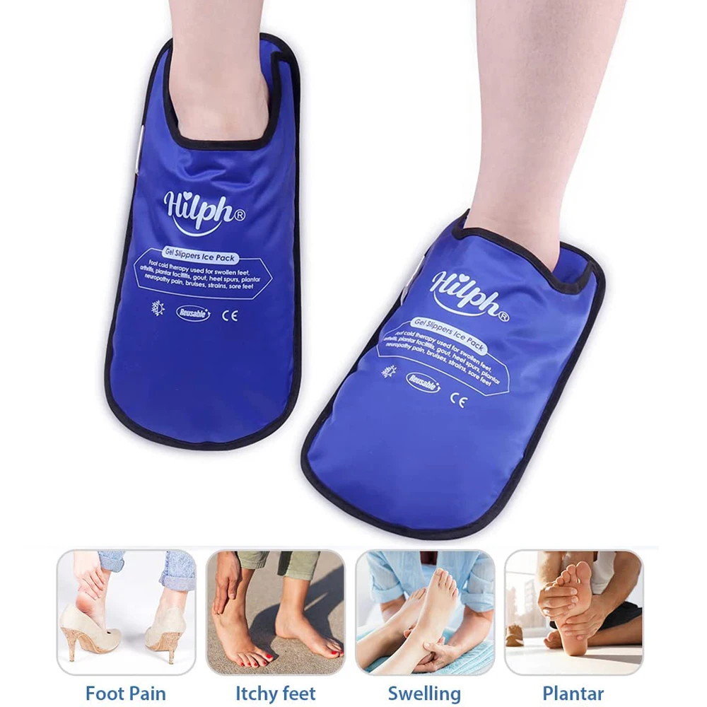 Zapatillas de hielo de Gel envolvente para pies hinchados, Brace para pies, alivio del dolor, terapia de frío y caliente