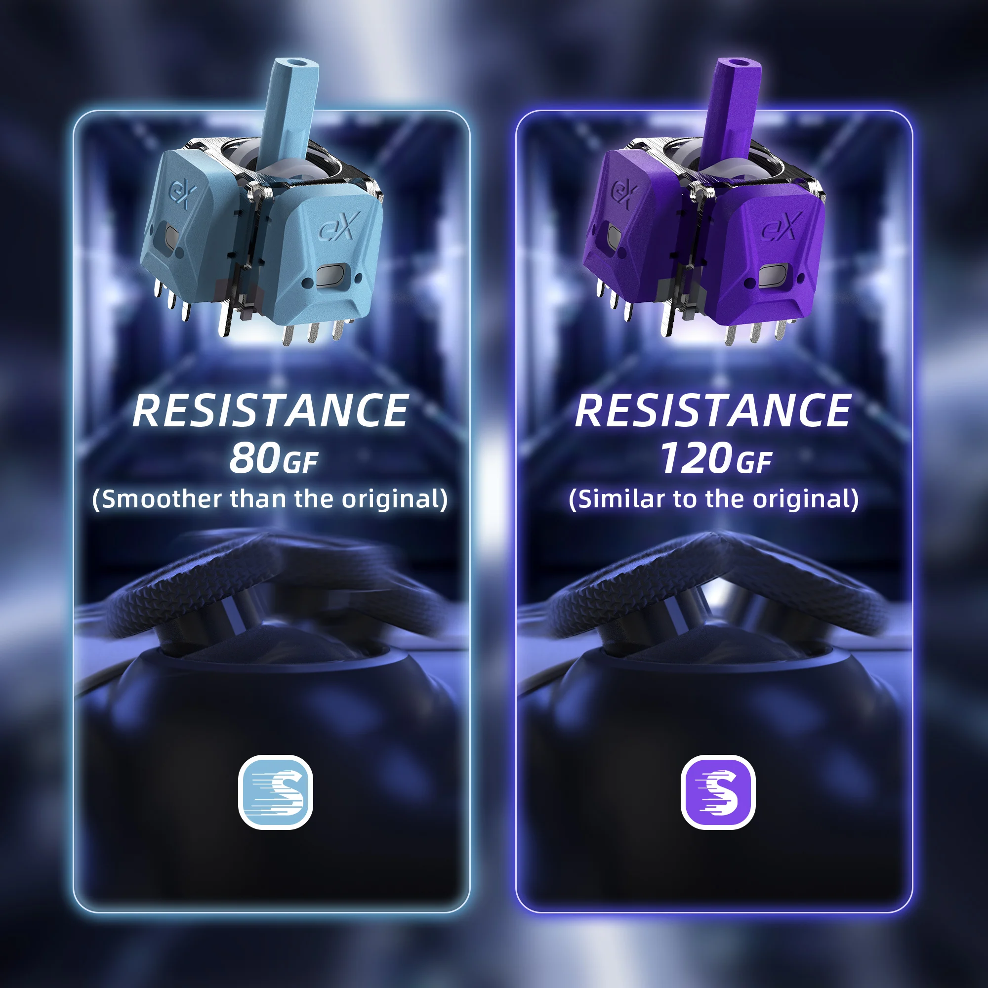 eXtremeRate Hall Effect Joystick Kit for PS5 Controller, 3D Analog Stick Repair Accessory with Sensor & Calibrate Board