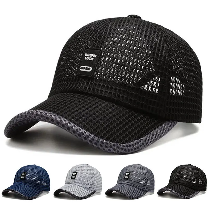 Men's Summer Mesh Outdoor Quick-Dry Hat, Sun Protection Cap, lightweight Breathable Fishing Baseball Cap