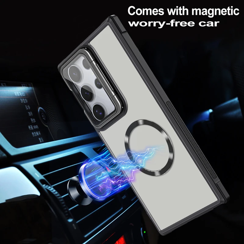 Magsafe Magnetic Wirelesss Charge Case For Samsung Galaxy S25 S24 Ultra Plus S23 S24 FE Camera Protector Holder Shell Cover view 5