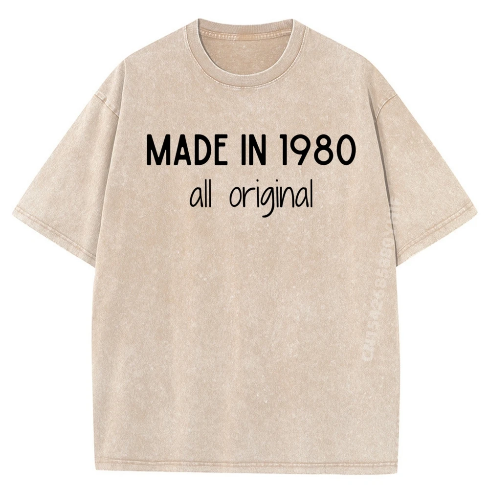 

Сделано в 1980 году, футболки с рисунком, мужская одежда, минималистичная стираная футболка, мужская хлопковая удобная модная одежда