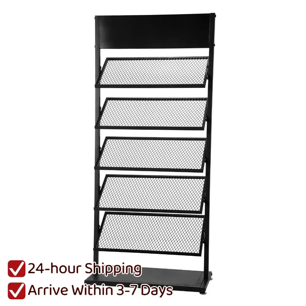 5-Tier Portable Ceramic Sample Holder Stand 26.38x13.78x59.06inch Floor Tile Organizer Holder for Exhibition Craft Fair Supplies