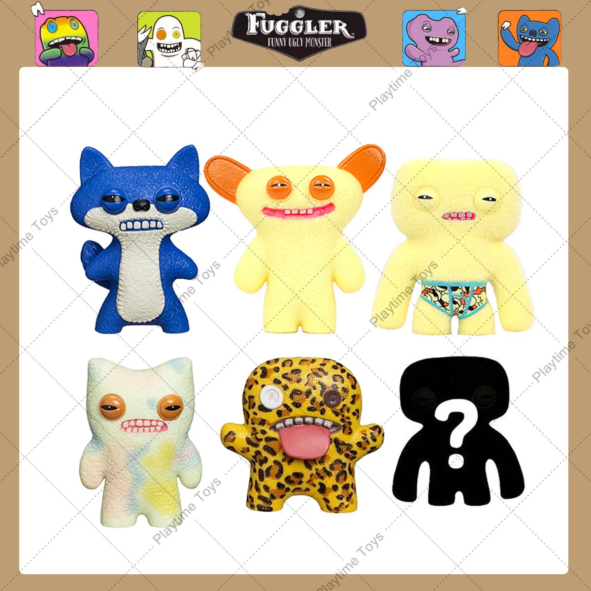 Fuggler Brzydkie Potwory 100% Oryginalne 6 Sztuk Blind Box Śmieszne Potwory z Zębami Zestaw Modeli Zabawek 6,5-8cm Figurka Niespodzianka Ozdoba Prezenty