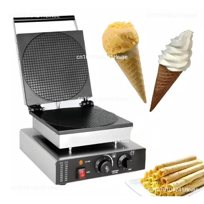Commercial Stainless Steel Waffle Double Head Round Crispy Chicken Roll Multifunctional Ice Cream Leather