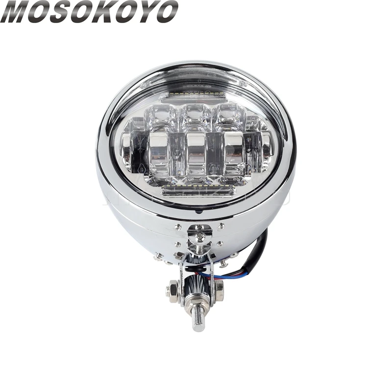 For Harley Softail Deuce Custom Sportster Iron 883 1200 XL Chopper Bobber Motorcycle Headlight LED 5.75INCH Headlamp Hi/Lo Beam