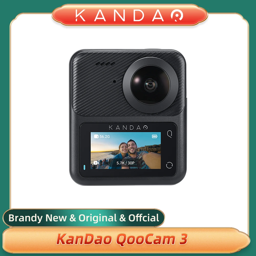 

KanDao QooCam 3 Action Camera with Dual 1/1.55" Sensors,5.7K 30FPS 360 Sports Camera, HDR Video, 62MP Panoramic Photo,Waterproof