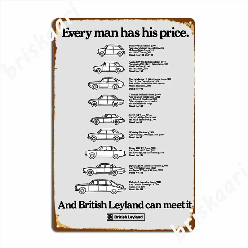 British Leyland Advertisement Metal Sign Pub Garage Funny Wall Plaque Pub Tin Sign Posters