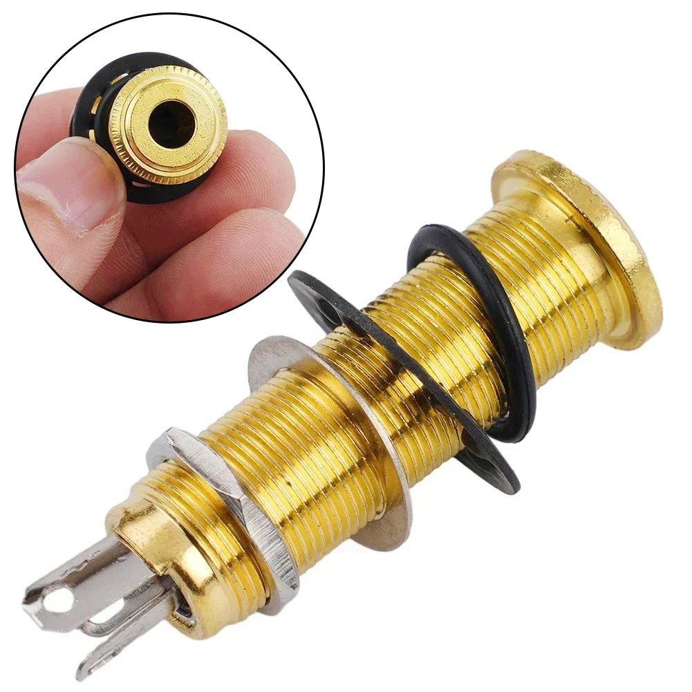 Hot Electric Guitar Hot Electric Guitar Bas Stereo Output Input 1/4 Inch Jack Socket Plug Brass Straight Ribbed Tube Style Jack