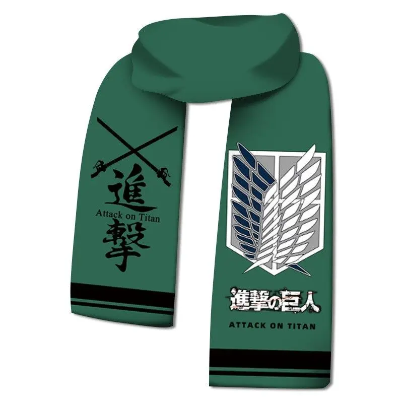 Attack On Titan Eren Jaeger anime peripheral outdoor autumn and winter warm windproof scarf, hat and gloves for boys and girls