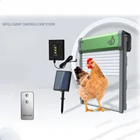 Automatic Chicken Coop Door with Timer Light Sensor 4 Modes Solar Powered Easy Installation Weatherproof Electric Opener