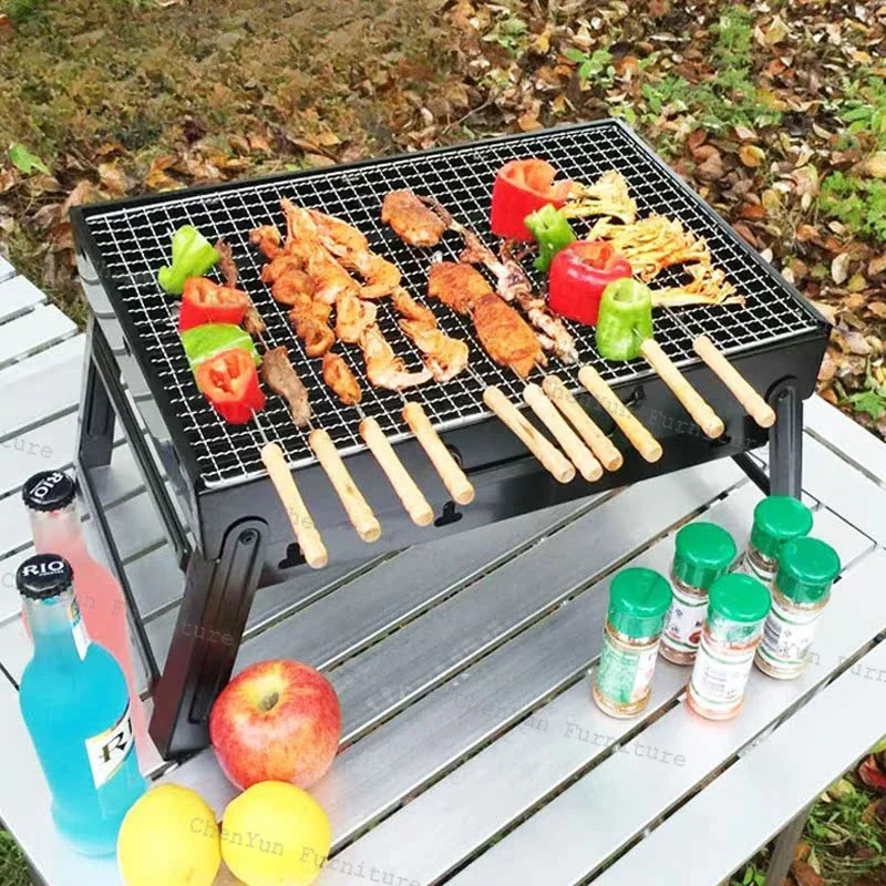 Barbecue Kebab Outdoor Stove Charcoal Camping Furniture Picnic Portable Outdoor Stove Minitype Field Fold Branden Van De Oven