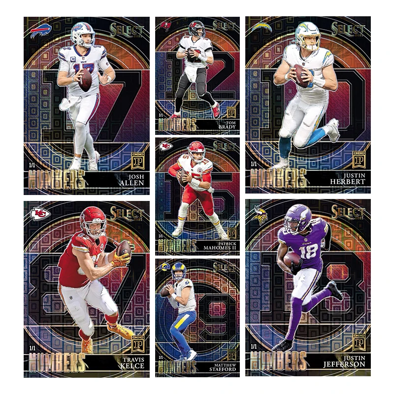 

Homemade Diy Panini Rugby Star Card Travis Kelce Tom Brady Matthew Stafford Justin Herbert Josh Allen Collection Card Toys Gift