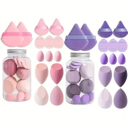 14pcs Makeup Sponge Set With Storage Jar Makeup Blender Cosmetic Puff Makeup Sponge Cushion Foundation Powder Sponge Beauty Tool