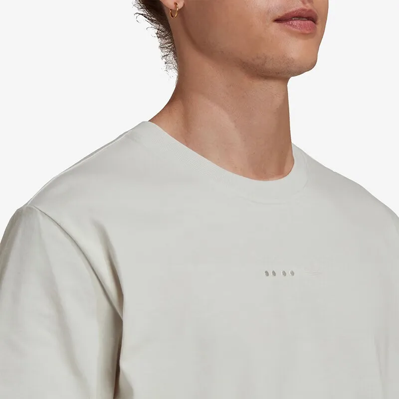 Adidas Men's Light Beige Short - Sleeve T - Shirt with Subtle Brand Logo for Casual and Sports Wear