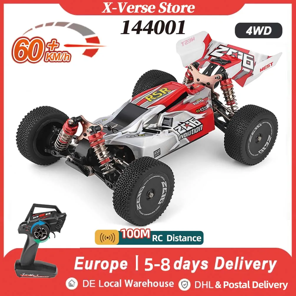 WLtoys 144001 4WD Off-Road RC Car 60km/h High Speed Racing 1:14 550 Carbon Brush Motor Remote Control Drift Cars Toys For Kid