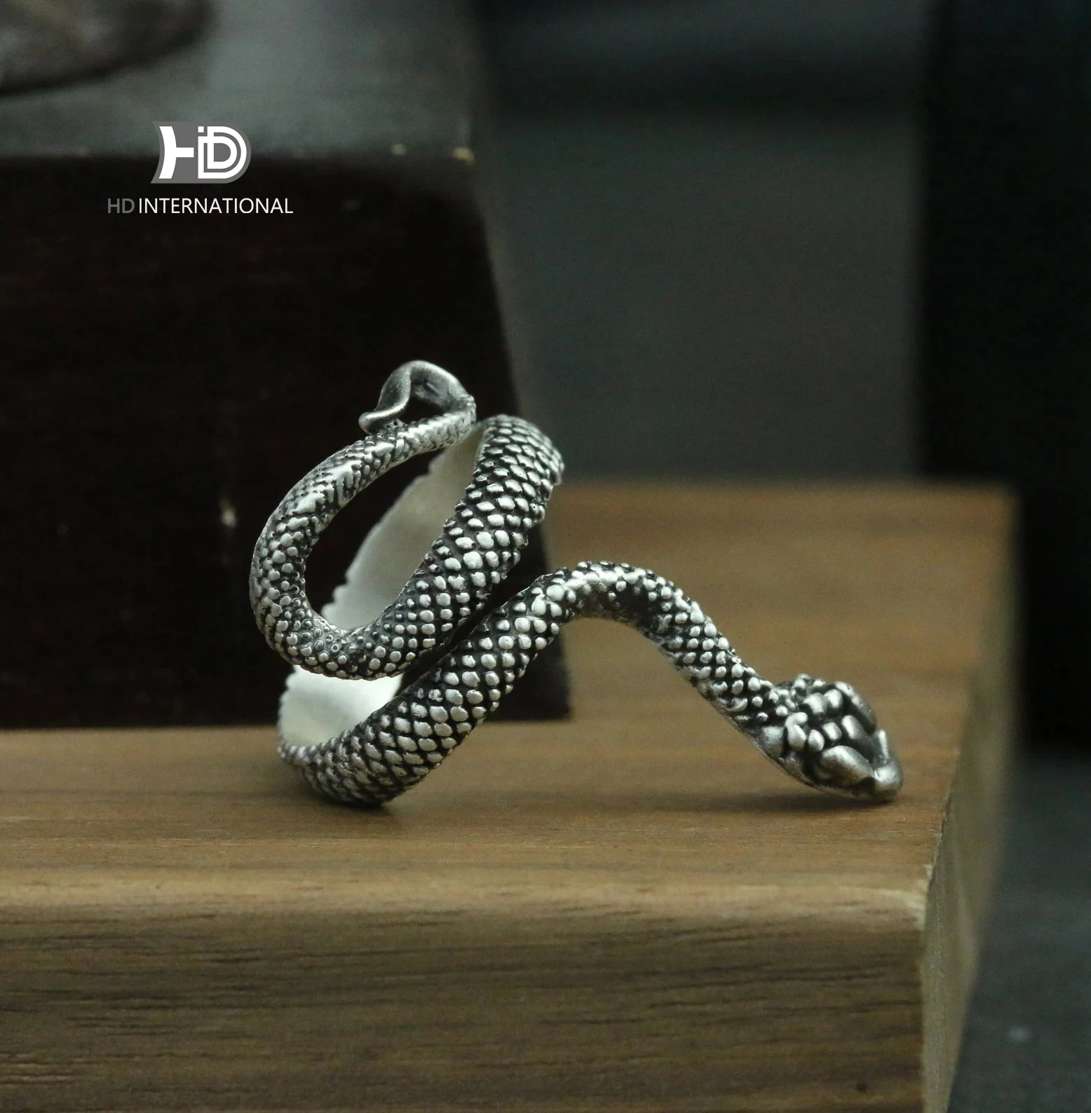 925 sterling silver snake ring, adjustable ring, open ring, vintage ring Price: