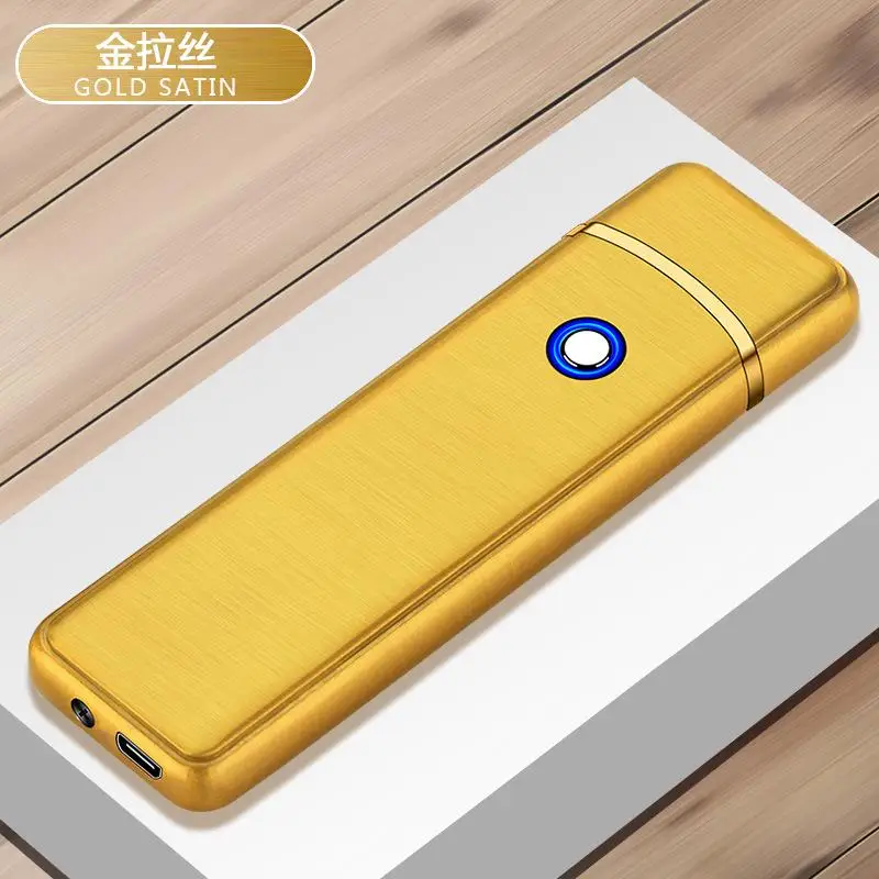 전기 방풍 금속 라이터, 더블 아크 플레임리스 플라즈마 충전식 USB 라이터, LED 전원 디스플레이, 터치 센서 라이터