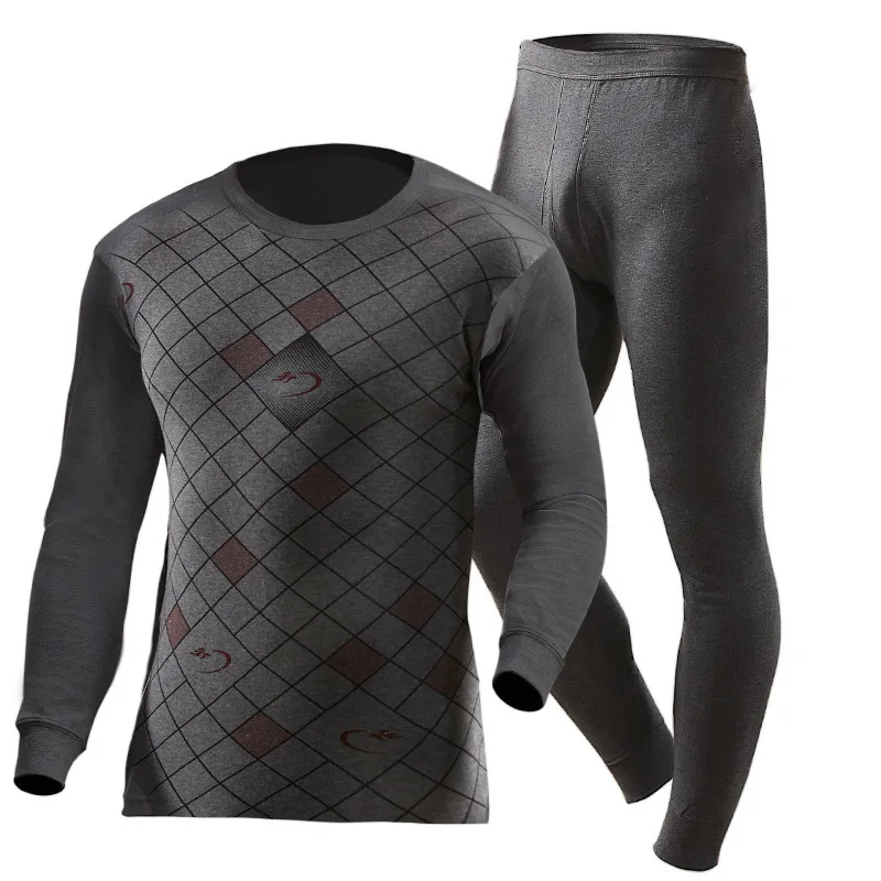 

Мужской хлопковый свитер, комплект термобелья со средней шеей, тонкие кальсоны с полувысоким воротником, ropa termica para hombre invierno, топы и брюки