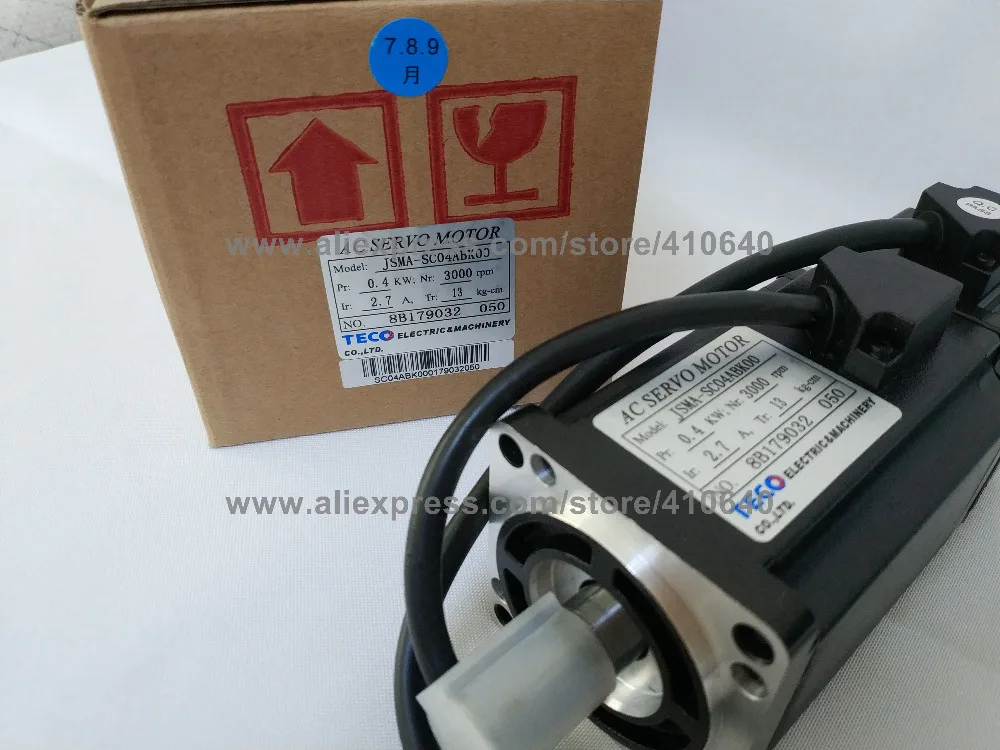 TECO 400W Servo Motor JSMA-SC04ABK00 And Sever Drive JSDEP-15A  JSDEP-15A-BD  with 3 Meters Cables