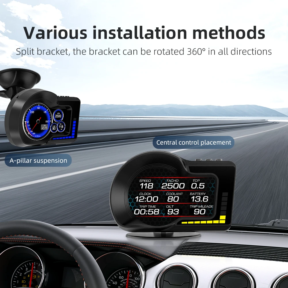 

OBDHUD F15 OBD2 EOBD HUD Car LCD Trip Computer Smart Speed Mileage Meter Auto Electronic Accessories Head Up Display