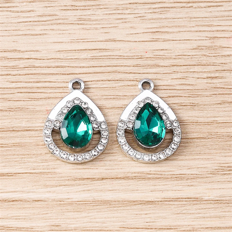 10 Stück, 15 x 20 mm, zarte Kristall-Wassertropfen-Anhänger zum Basteln von Schmuck, Ohrringen, Halsketten, Armbändern und als Accessoires für DIY-Geschenke. – Detail 6