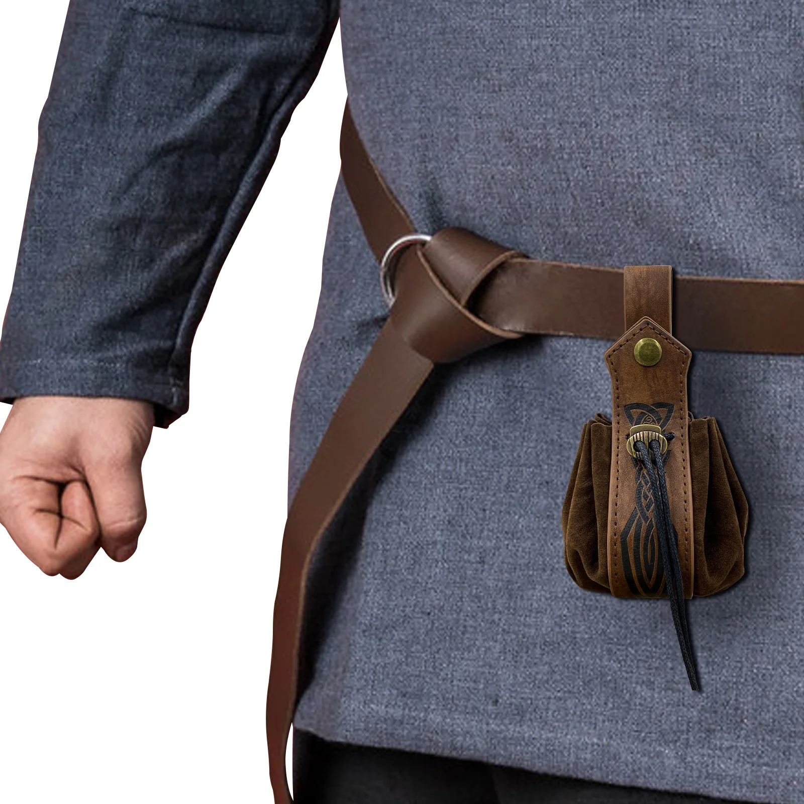 

Medieval Vintage Money Pouch Bag Costume Accessory Men Women Viking Leather DrawstringBag Coin Purse