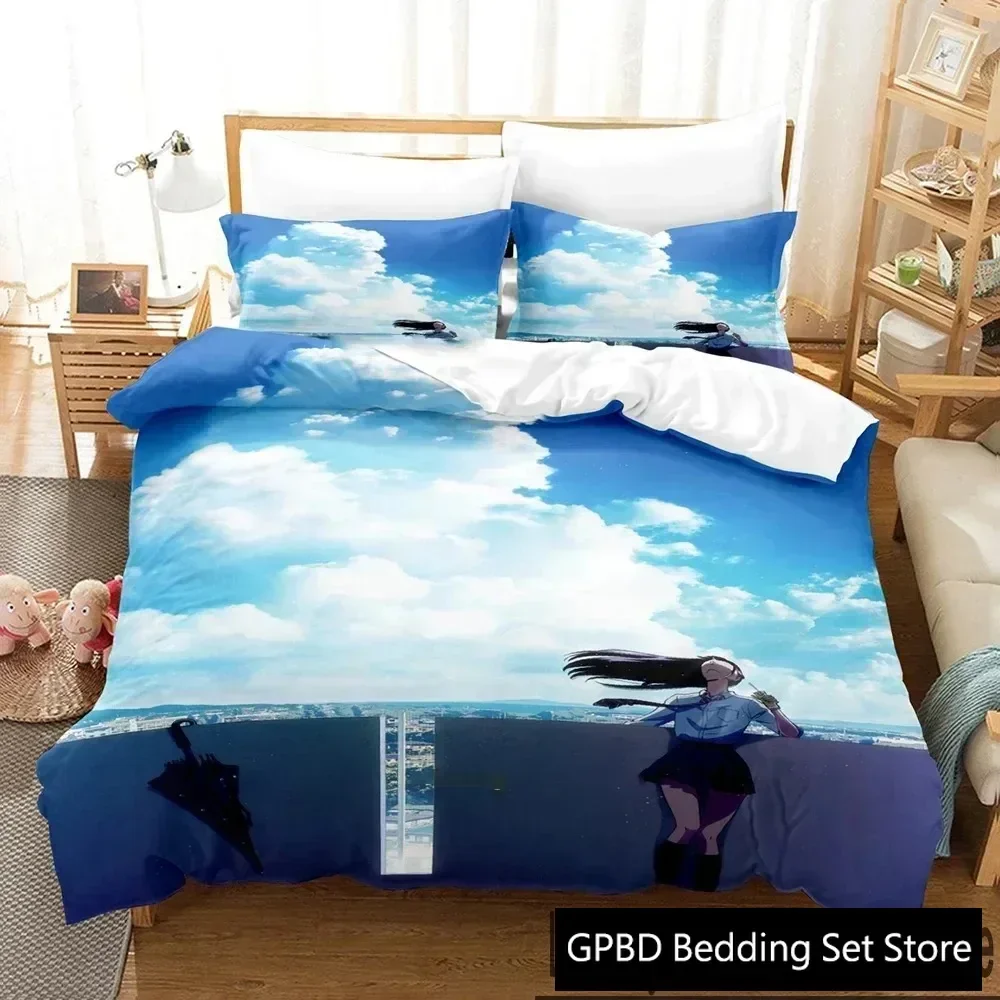 Anime After the Rain Supplies Set Duvet Cover Set Bedding Sets For Adults Bed With Pillowcases No Filling Luxury Birthday Gifts