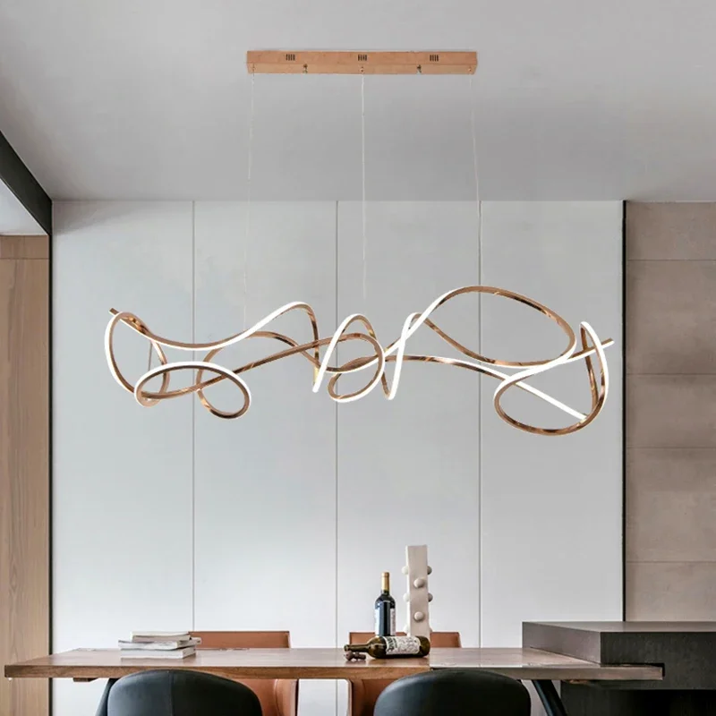 Modern Home Living Room Decoration Chandelier Gold Pendant Ceiling Lamp Dining Room Indoor Decor Nordic Hanging Light Fixture