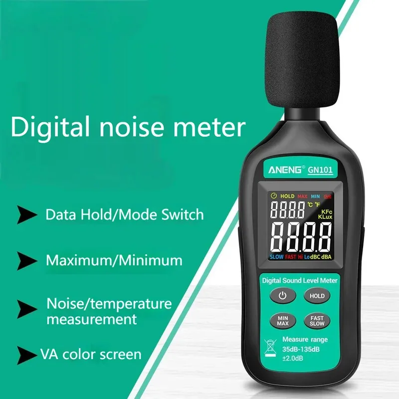 High Precision Professional 4-in-1 Sound Level Tester - Home Use Decibel Detector for Accurate Noise Measurement